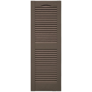 14-1/2 in. x 43 in. Open Louver Shutter Cathedral Top  French Roast 385