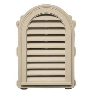 22 in. x 32 in. Round Top Louver Gable Vent #011 Sandalwood