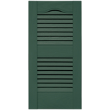 12 in. x 25 in. Open Louver Shutter Cathedral Top Forest Green #028