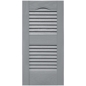 12 in. x 25 in. Open Louver Shutter Cathedral Top  Platinum 945