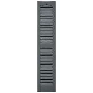 12 in. x 60 in. Open Louver Shutter Cathedral Top  Storm Cloud 419