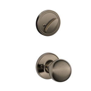 JH59 Handleset Interior Corona Knob 620 Antique Pewter