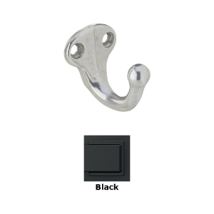 Ives 581 Wardrobe Hook Single Aluminum Black - Model: C581A-BLK