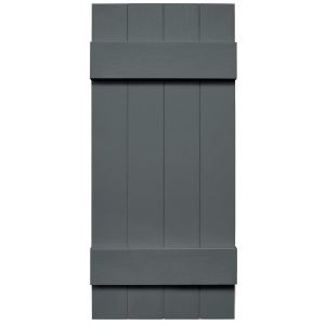 14 in. x 31 in. Board Batten 4-Board Shutter Storm Cloud 419