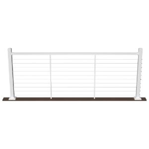 36 in. x 8 ft. O.C., Cable Level Rail Kit, Textured White (1 rail, 10 holes)