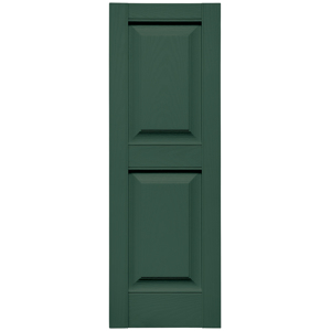 12 in. x 35 in. Raised Panel Shutter Forest Green #028