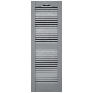 14-1/2 in. x 43 in. Open Louver Shutter Cathedral Top  Platinum 945