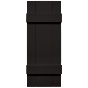 14 in. x 35 in. Board-N-Batten Shutter Black #002