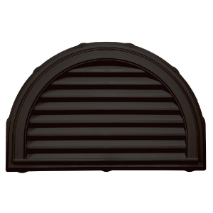 34 in. x 22 in. Half Round Louver Gable Vent #002 Black