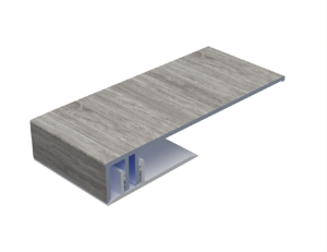 ChamClad Universal Siding J-Trim 2-Piece  3-1/2 in. x 12 ft. Alum/PVC Barnboard Grey