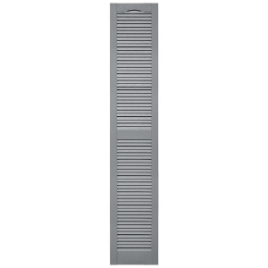 14-1/2 in. x 80 in. Open Louver Shutter Cathedral Top  Platinum 945