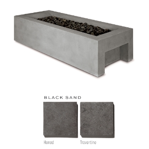 Lyra Fire Bowl Black Sand Travertine for Natural Gas