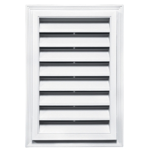 12 in. x 18 in. Classic Louver Gable Vent #001 White