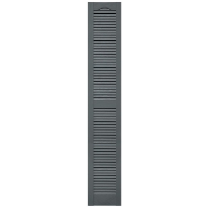 12 in. x 75 in. Open Louver Shutter Cathedral Top  Storm Cloud 419