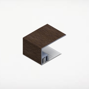 2 pc 2 in. Alum/PVC Quick Click Soffit J-Trim 12 ft. Modern Walnut