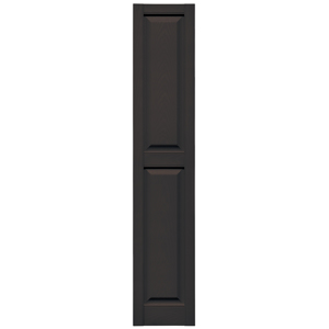 12 in. x 63 in. Raised Panel Shutter Musket Brown #010