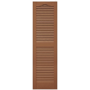 14-1/2 in. x 52 in. Open Louver Shutter Cathedral Top  Treated Cedar 471