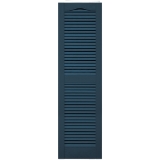 12 in. x 31 in. Open Louver Shutter Cathedral Top Classic Blue #036