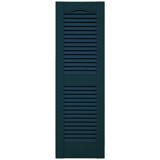 12 in. x 39 in. Open Louver Shutter Cathedral Top Midnight Blue #166