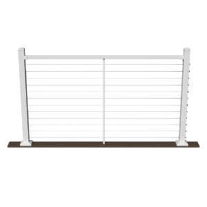 42 in. x 6 ft. O.C., Cable Level Rail Kit, Textured White (1 rail, 12 holes)