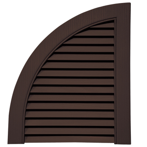 14-1/2 in. Quarter Round Open Louver Arch Top Federal Brown