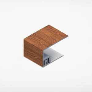 2 pc 2 in. Alum/PVC Quick Click Soffit J-Trim 12 ft. Cinnamon Walnut