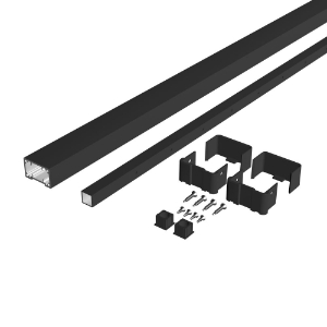 42 in. x 6 ft. Rectangular Top Cable Rail, Textured Black