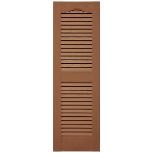 12 in. x 39 in. Open Louver Shutter Cathedral Top  Treated Cedar 471