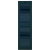 14-1/2 in. x 52 in. Open Louver Shutter Cathedral Top Midnight Blue #166