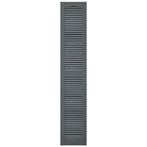 12 in. x 67 in. Open Louver Shutter Cathedral Top  Storm Cloud 419