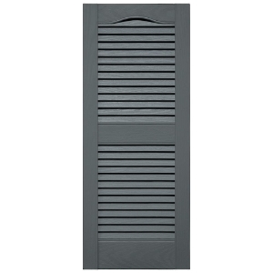 14-1/2 in. x 36 in. Open Louver Shutter Cathedral Top  Storm Cloud 419