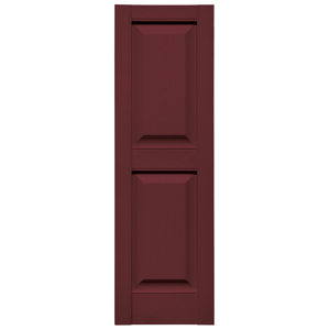 12 in. x 39 in. Raised Panel Shutter Wineberry #078