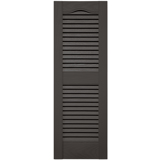 12 in. x 36 in. Open Louver Shutter Cathedral Top Tuxedo Grey #018