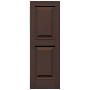 12 in. x 35 in. Raised Panel Shutter Federal Brown #009