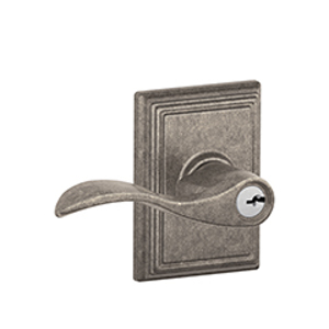 F51A Entry Accent Lever w/Addison trim 621 Distressed Nickel - Box Pack