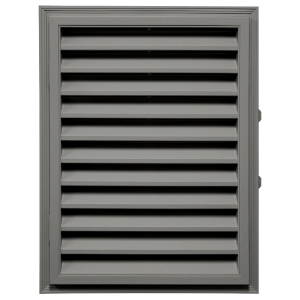 18 in. x 24 in. Rectangle Louver Gable Vent Charcoal Gray 215