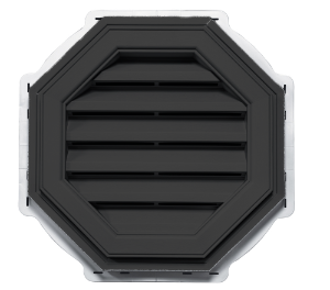 18 in. Octagon Louver Gable Vent Tuxedo 957