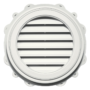 22 in. Round Louver Gable Vent #123 CT Colonial White