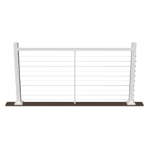36 in. x 6 ft. O.C., Cable Level Rail Kit, Textured White (1 rail, 10 holes)