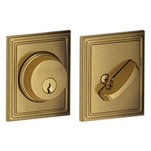 B60N Single Cylinder Deadbolt w/Addison trim 609 Antique Brass - Box Pack redirect to product page