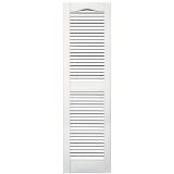 12 in. x 39 in. Open Louver Shutter Bright White #117