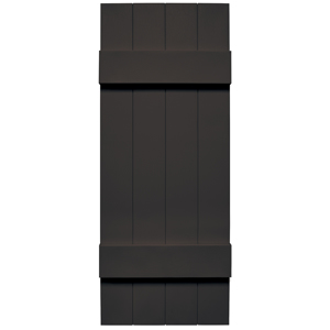 14 in. x 35 in. Board-N-Batten Shutter Musket Brown #010