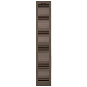 14-1/2 in. x 80 in. Open Louver Shutter Cathedral Top  French Roast 385