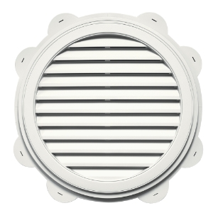 36 in. Round Louver Gable Vent #123 CT Colonial White