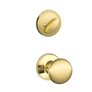 JH59 Handleset Interior Stratus Knob 605 Bright Brass