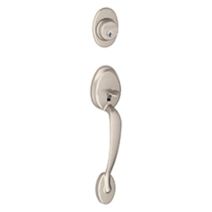 F58 Plymouth Handleset Exterior 619 Satin Nickel - Box Pack