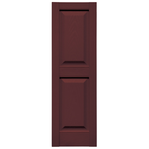 12 in. x 39 in. Raised Panel Shutter Bordeaux #167
