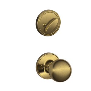 JH59 Handleset Interior Corona Knob 609 Antique Brass