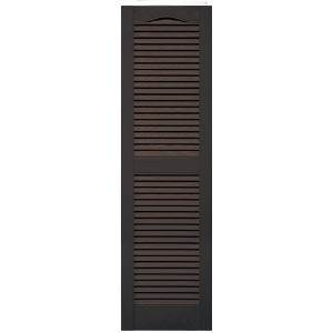 12 in. x 39 in. Open Louver Shutter Cathedral Top Musket Brown #010