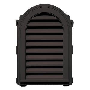 22 in. x 32 in. Round Top Louver Gable Vent #010 Musket Brown